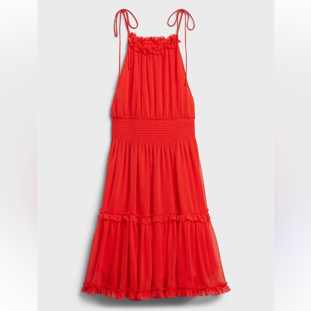 Banana Republic chiffon halter maxi dress - Picture 3 of 7